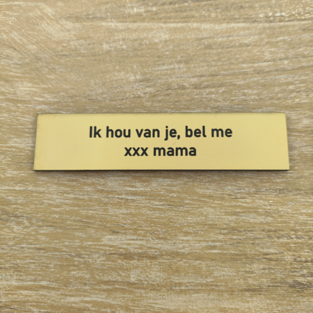 Kunststof naamplaatje 85x20mm voor bel, voordeur of brievenbus
