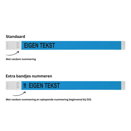 CombiCraft Tyrex polsbandjes met jouw eigen tekst - per 100 stuks