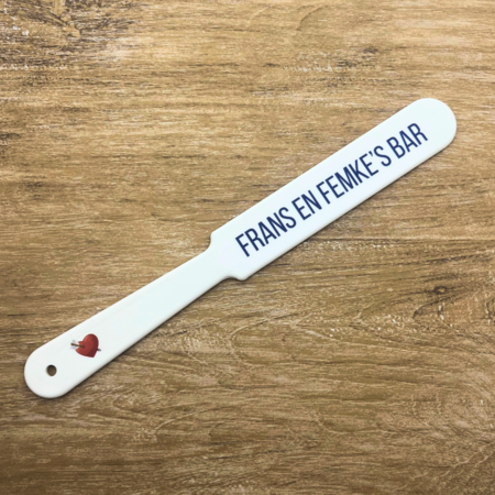 Bierafschuimer met eigen ontwerp  230x27x3mm - per 1 stuk