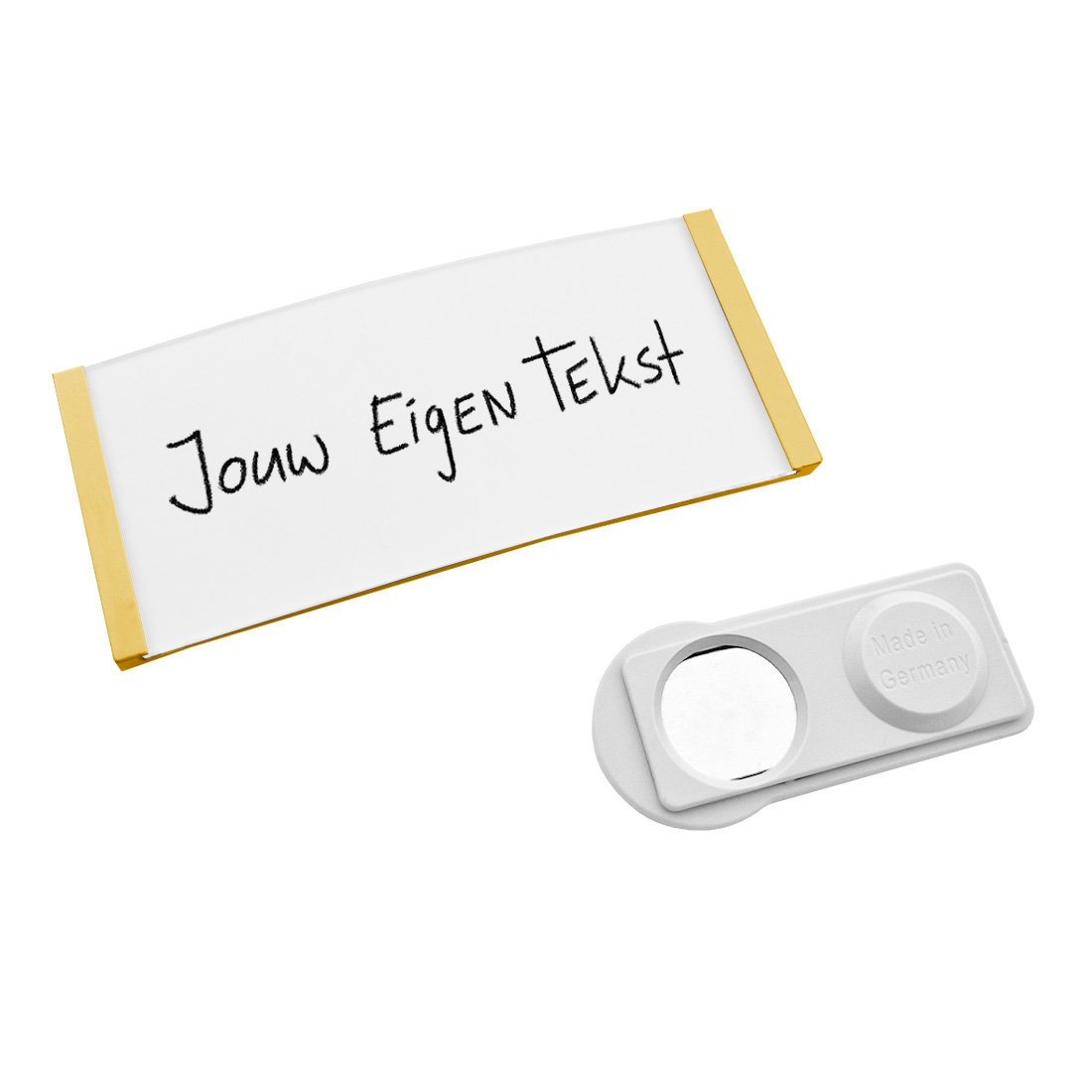 CombiCraft Blanco Polar naambadge met magneet goudkleurig - per 1 stuk