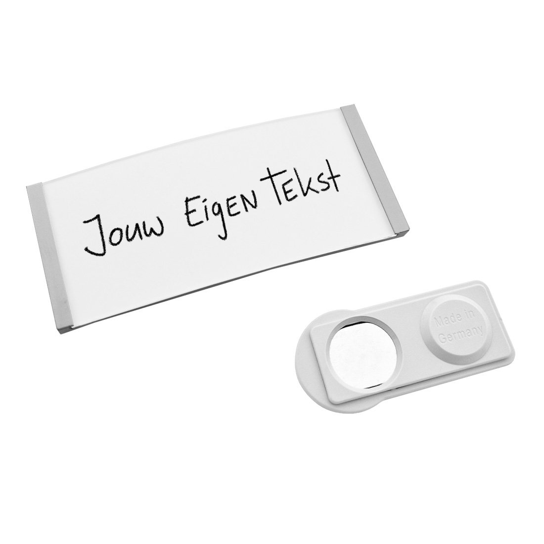 CombiCraft Blanco Polar naambadge met magneet zilverkleurig - per 1 stuk