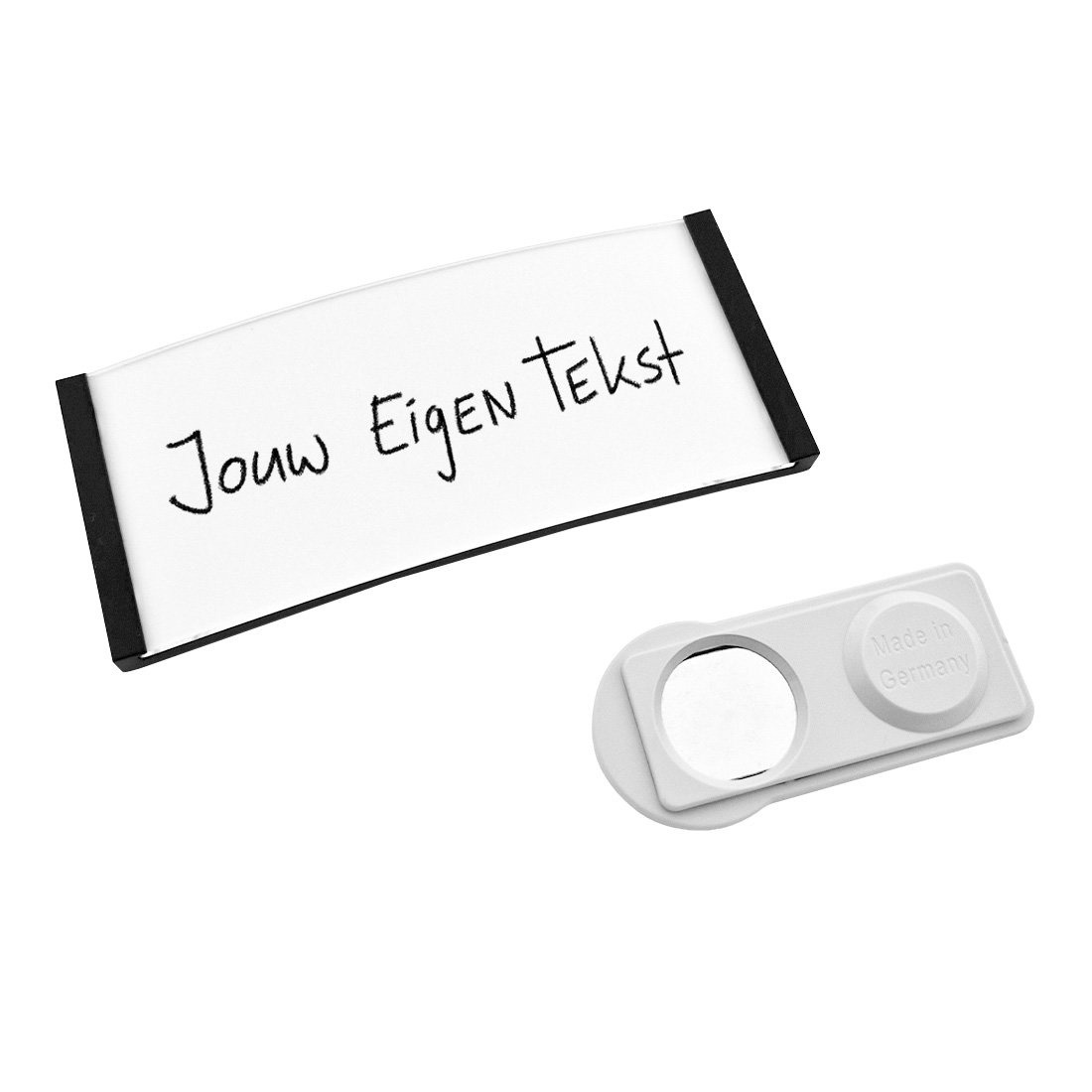 CombiCraft Blanco Polar naambadge met magneet zwart - per 1 stuk