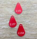 CombiCraft Genummerde Kunststof Sleutelhangers & Sleutellabel Druppel