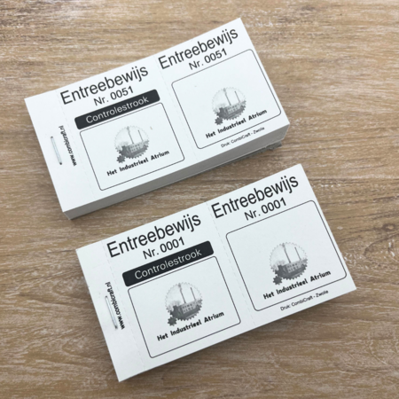 Entreebewijzen met controlestrookje Eigen ontwerp 105 x 55.8mm