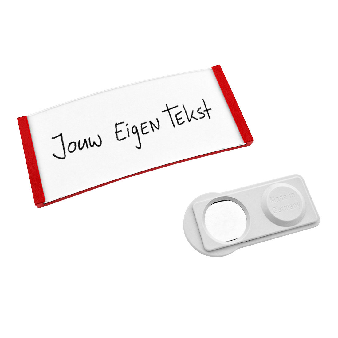 CombiCraft Blanco Polar naambadge kunststof met magneet rood - per 1 stuk