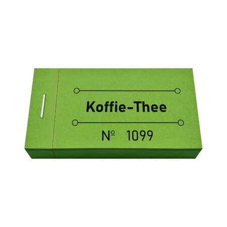 Consumptiebon met koffie en thee in groen 50x30mm - per 50 bonnen