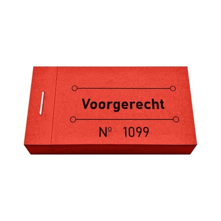 Consumptiebon voorgerecht in rood 50x30mm - per 50 bonnen