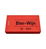 Consumptiebon met bier en wijn in rood 50x30mm - per 50 bonnen