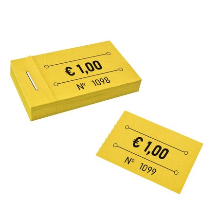CombiCraft Consumptiebonnen in boekjes € 1,00 geel 50x30mm - per 50 bonnen