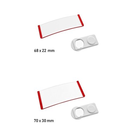 CombiCraft Blanco Polar naambadge kunststof met magneet rood - per 1 stuk
