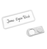 CombiCraft Blanco Office naambadge kunststof met brochespeld wit vanaf 10 stuks - per stuk