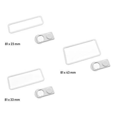 CombiCraft Blanco Office naambadge kunststof met brochespeld wit vanaf 10 stuks - per stuk
