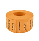 CombiCraft Consumptiebonnen op rol klein 30x30mm met tekst consumptie - per 500 bonnen