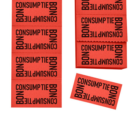Consumptiebon met tekst consumptiebon op strips - per 1000 bonnen