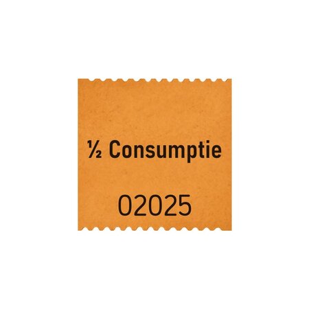 Actie: consumptiebonnen op rol halve consumptie 30x30mm - per 500 bonnen