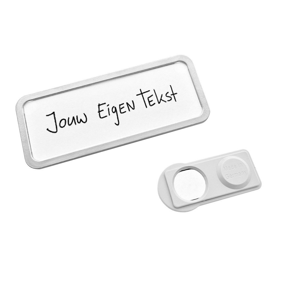 CombiCraft Blanco Office naambadge kunststof met speld zilverkleurig vanaf 10 stuks - per stuk