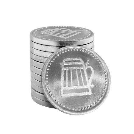 Restpartij aluminium consumptiemunten Ø 21 mm - 100 stuks