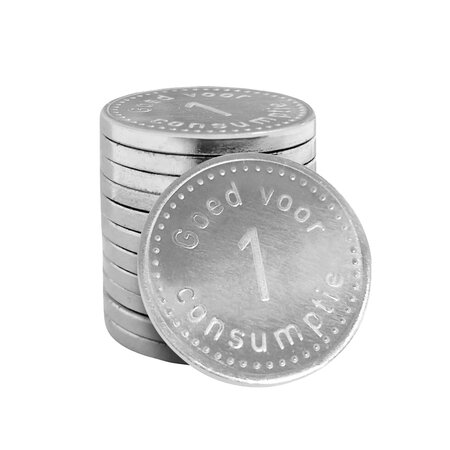 Restpartij aluminium consumptiemunten Ø 21 mm - 100 stuks