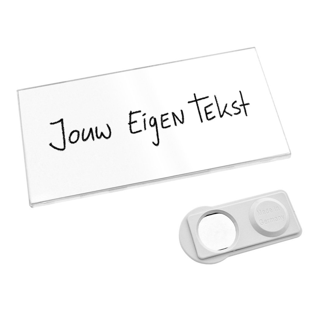 CombiCraft Blanco transparante naambadge Plano kunststof met brochespeld vanaf 10 stuks - per stuk