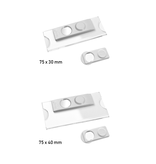 CombiCraft Blanco transparante naambadge Plano kunststof met brochespeld vanaf 10 stuks - per stuk