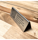 QR-code bordje van RVS 120 x 50 mm met eigen tekst - per 1 stuk - Copy
