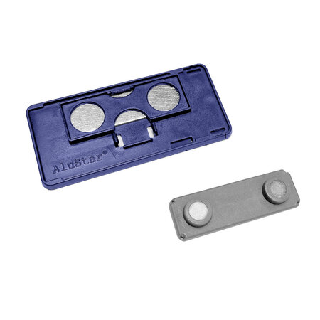 CombiCraft Blanco Alustar naambadge aluminium 74x36mm met magneetsluiting - per 1 stuk