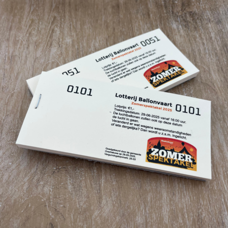Grote loten met eigen ontwerp full colour druk - per 600 lootjes