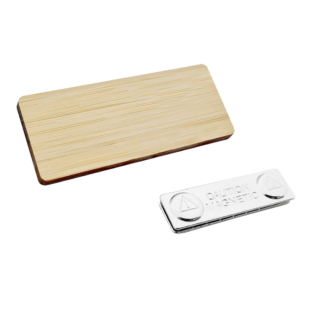 CombiCraft Blanco bamboe naambadge 72x30mm met magneet - per 1 stuk