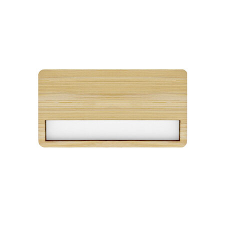 CombiCraft Blanco bamboe naambadge 72x38mm met venster en magneet - per 1 stuk