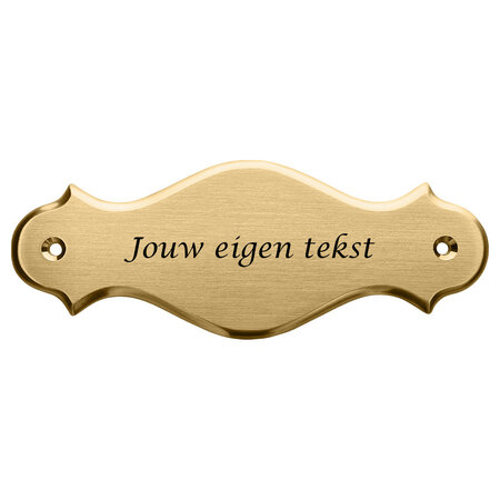 Messing naambordje Jules met eigen regels tekst - per 1 stuk