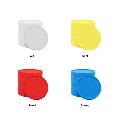 CombiCraft Blanco plastic winkelwagenmunten €2 formaat-  per 100 stuks