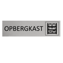 Zilver aluminium deurbordje Opbergkast