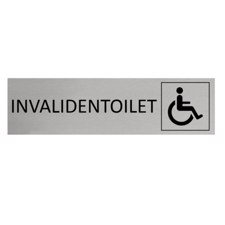 Aluminium deurbordje Invalidentoilet  165 x 45 mm - per 1 stuk