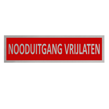 Aluminium deurbordje Nooduitgang vrijlaten  165 x 45 mm - per 1 stuk