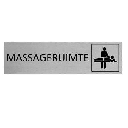 Aluminium deurbordje Massageruimte  165 x 45 mm - per 1 stuk