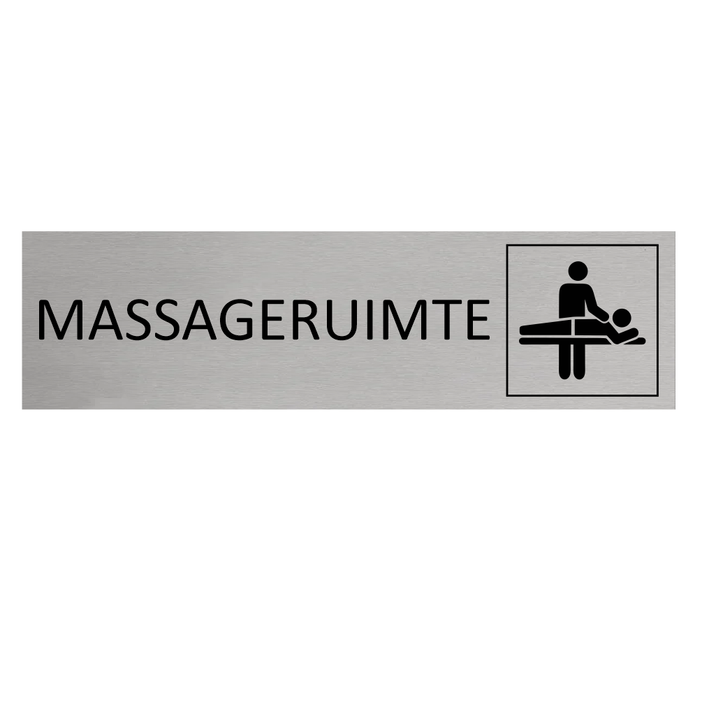 CombiCraft Aluminium deurbordje Massageruimte 165 x 45 mm - per 1 stuk