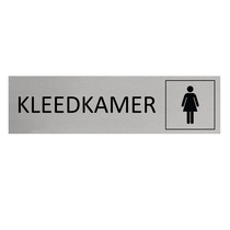 Zilver aluminium deurbordje Kleedkamer vrouw symbool