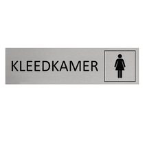 Zilver aluminium deurbordje Kleedkamer vrouw symbool