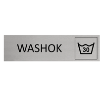 Zilver aluminium deurbordje Washok