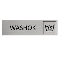 Zilver aluminium deurbordje Washok