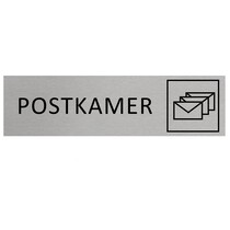 Zilver aluminium deurbordje Postkamer