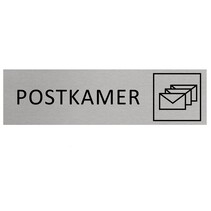 Zilver aluminium deurbordje Postkamer