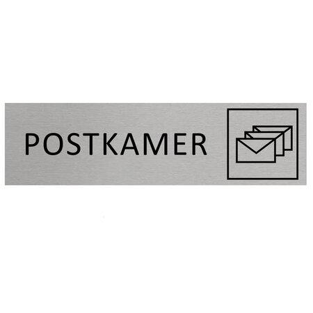 Aluminium deurbordje Postkamer 165 x 45 mm - per 1 stuk