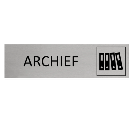 Aluminium deurbordje Archief 165 x 45 mm - per 1 stuk