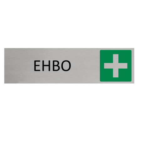 Aluminium deurbordje EHBO 165 x 45 mm - per 1 stuk