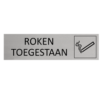 Zilver aluminium deurbordje Roken Toegestaan