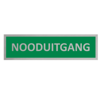 Zilver aluminium deurbordje Nooduitgang