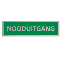 Zilver aluminium deurbordje Nooduitgang