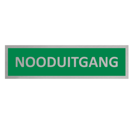 Aluminium deurbordje Nooduitgang 165 x 45 mm - per 1 stuk