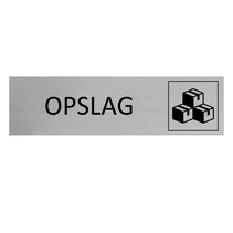 Zilver aluminium deurbordje Opslag